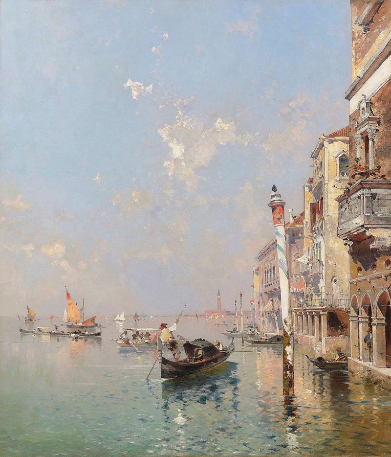 Canale della Giudecca in Venedig, oil painting by Franz Richard Unterberger