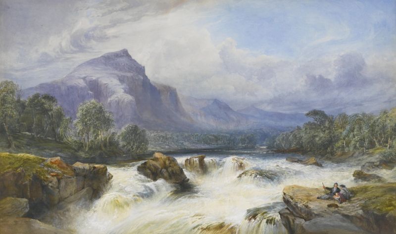 Landscape, Isle of Aran by William Evans of Eton, oil on canvas depicting a rugged coastline and crashing waves.