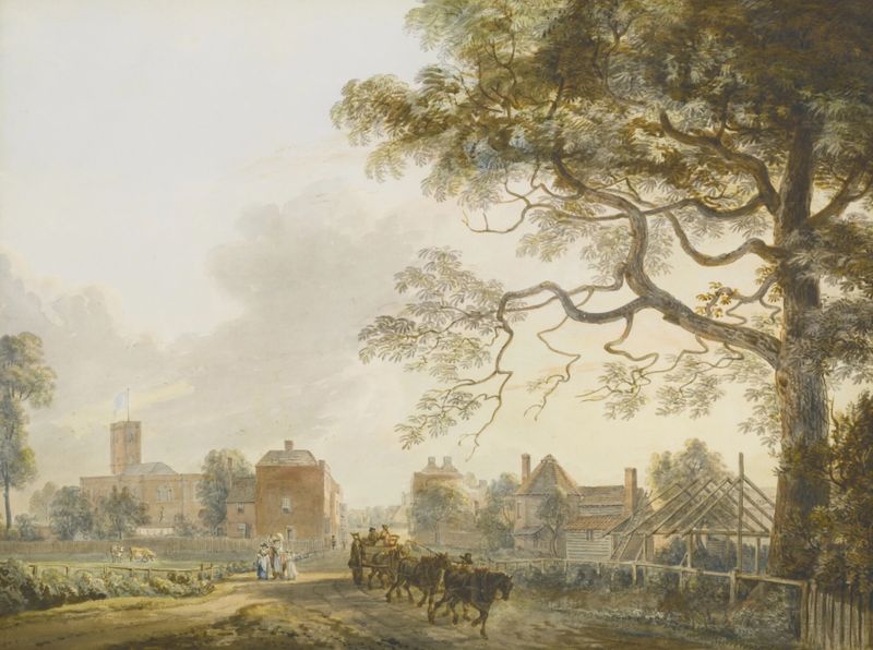 Woolwich de Paul Sandby, aquarela sobre papel representando uma paisagem de rio serena