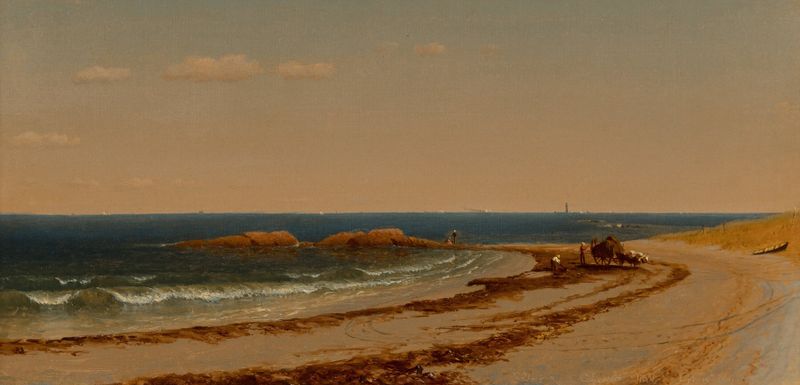 Escena marina con océano y cielo, pintura al óleo de Sanford Robinson Gifford