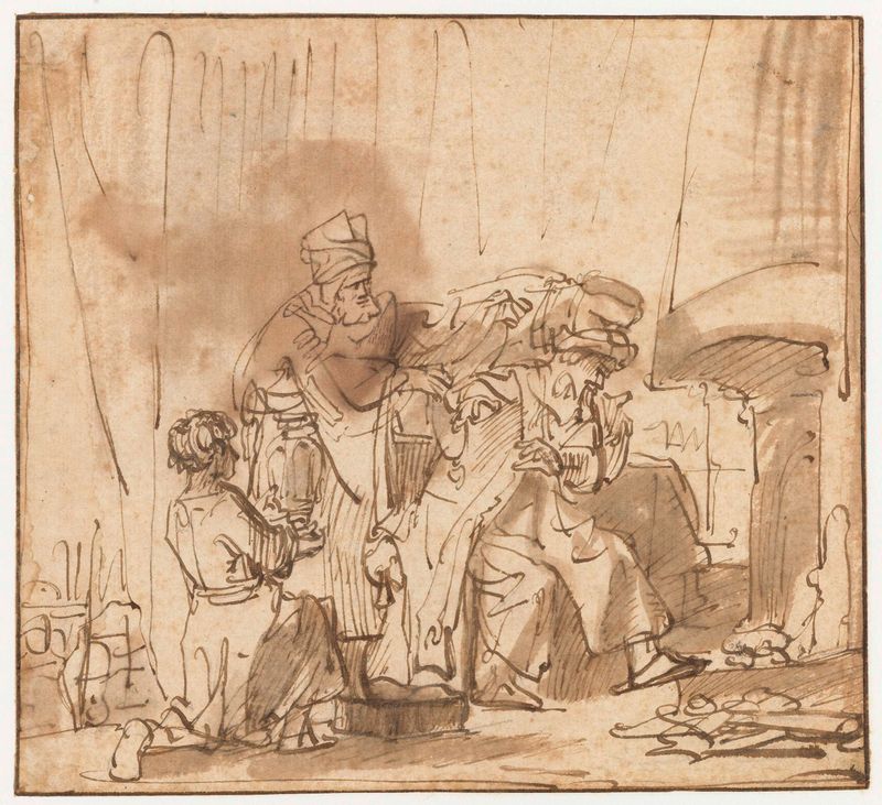 Escena histórica de un hombre resuelto rechazando regalos, estilo Barroco, Unknown Artist