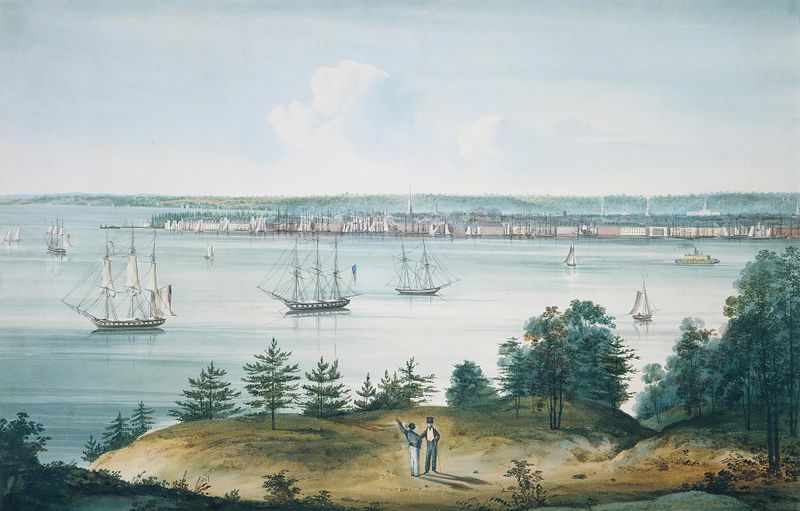 The Bay of New York Taken from Brooklyn Heights, oil painting by William Guy Wall