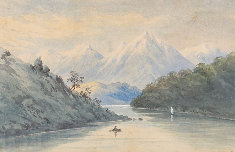 Landscape of a river in Canterbury, N.Z. by Ernest Arthur Chapman, oil on canvas