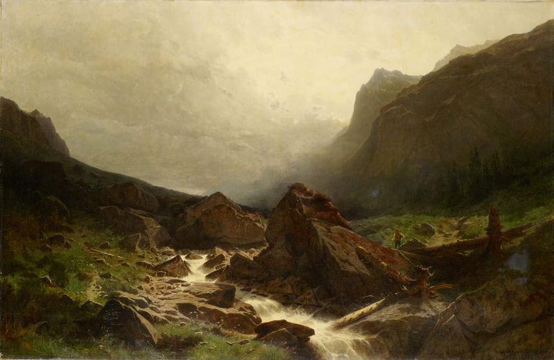 High Valley with Brook, oil on canvas by Gustave Castan