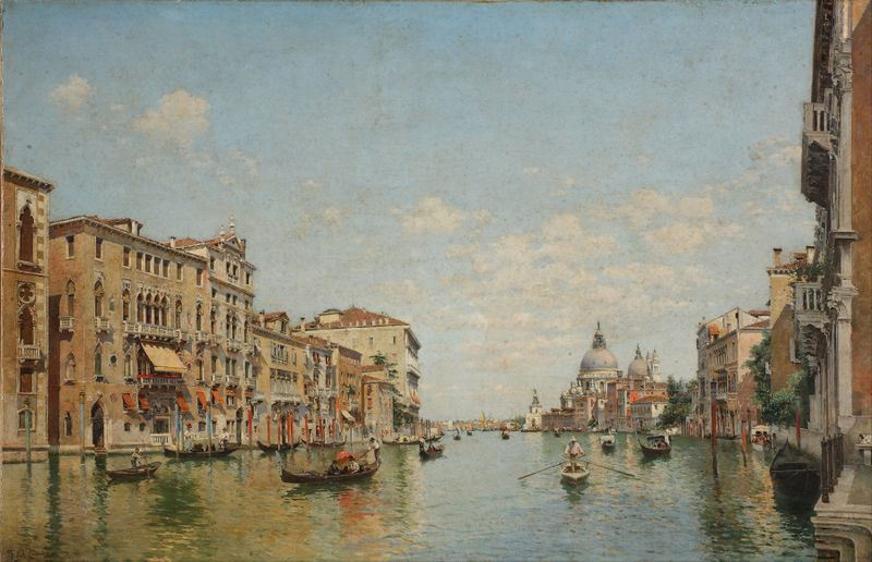 View of the Grand Canal of Venice by Federico del Campo, impressionism, oil painting