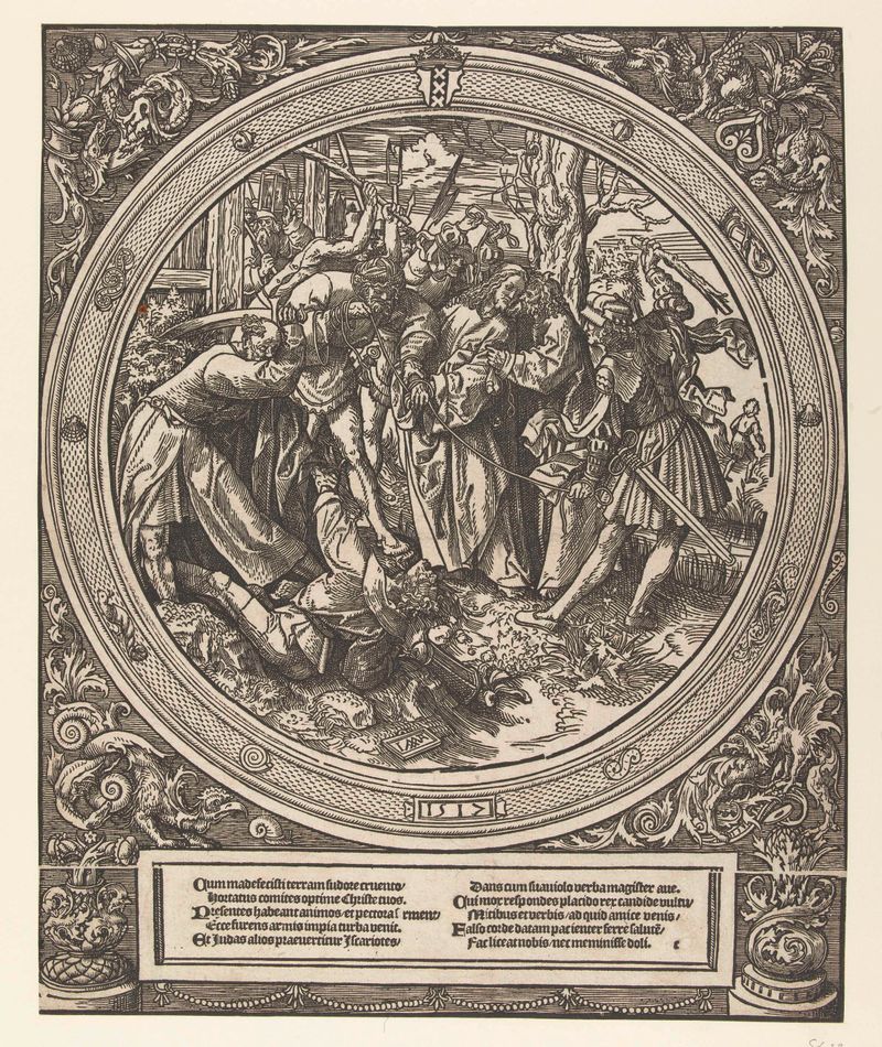 De Judaskus de Jacob Cornelisz van Oostsanen, obra en papel que representa a Cristo y Judas
