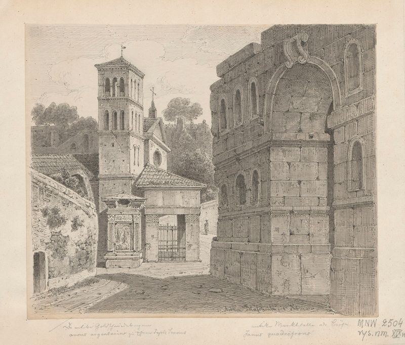 Arco de Jano, arquitectura de Arthur Blaschnik, pintura al óleo