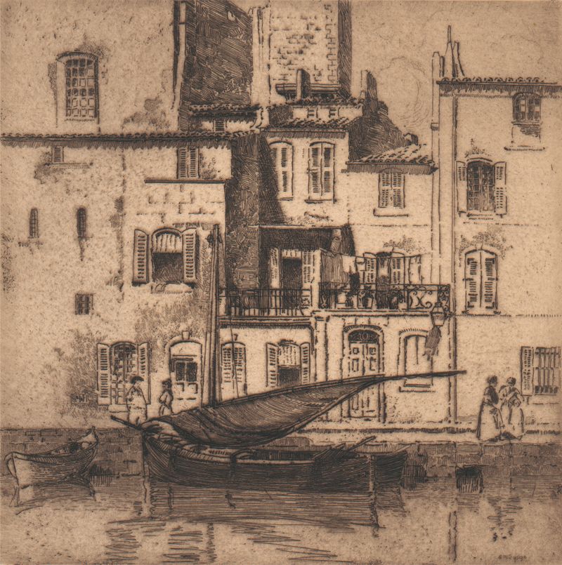 Landscape of Quai St. Sebastian, Martiques by Edward Millington Synge, oil on canvas