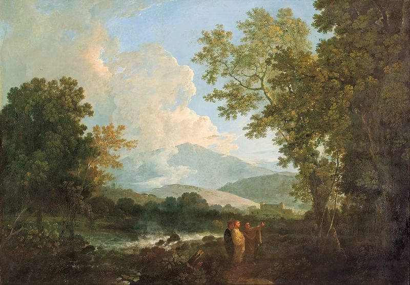 Cicerón con Ático y Quinto en su villa, óleo de Richard Wilson