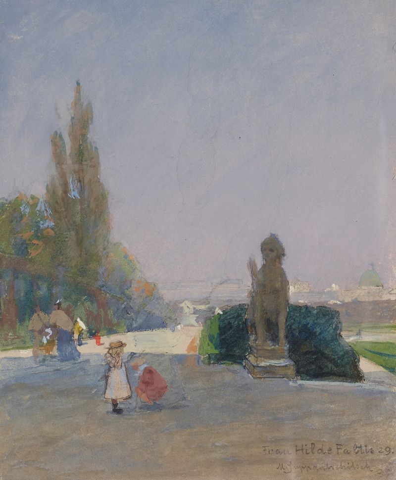Landscape of Vienna with the Belvedere, created by Maximilian Suppantschitsch in 1929.