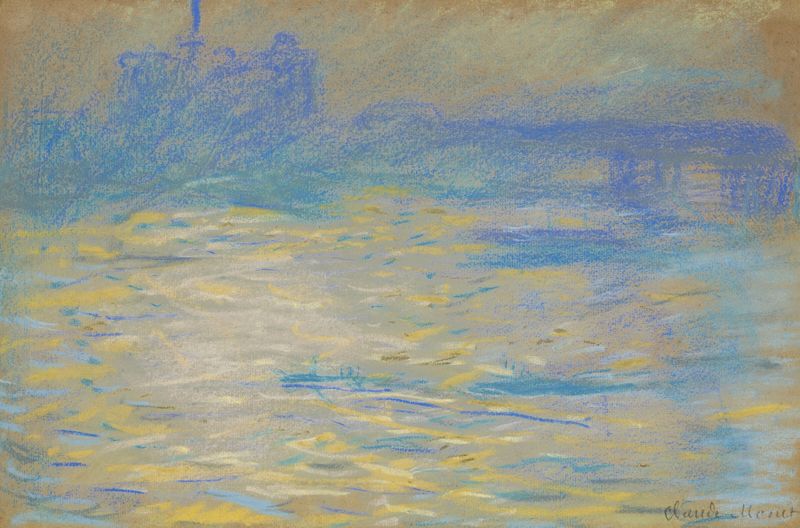 La Tamise de Claude Monet, pintura al óleo que representa el río Támesis con luz y movimiento luminosos.