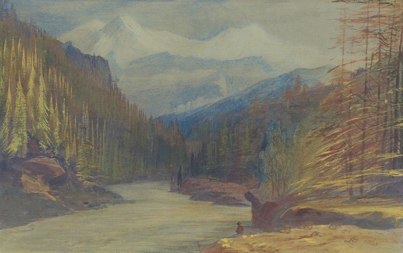 Paisaje en acuarela de Mont Blanc por Edward Lear