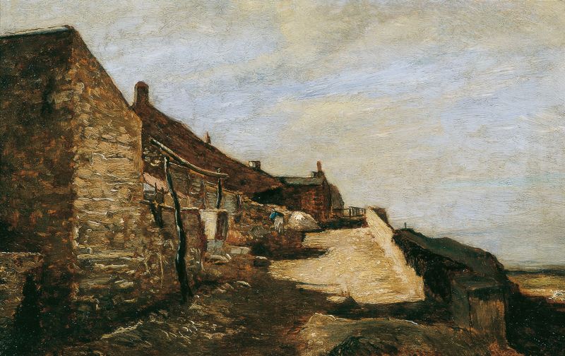 Pont de Moutiers in Thiers by Rudolf Ribarz, Impressionism, depicting a bridge over a river.