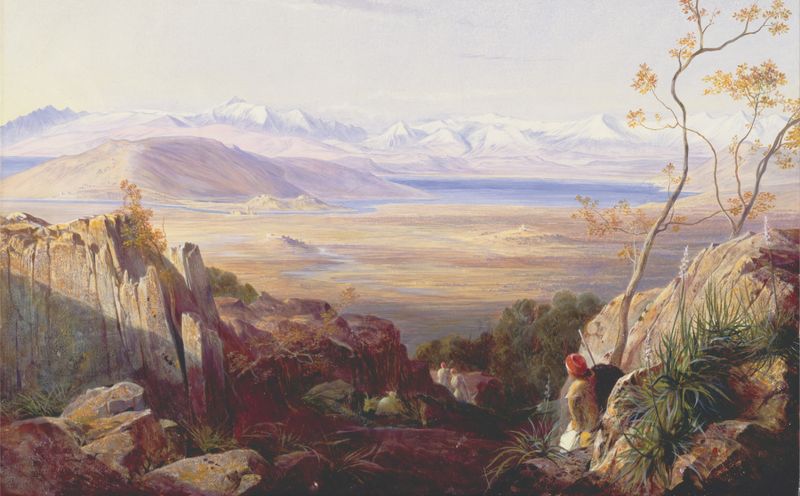 Butrinto, Albania by Edward Lear, depicting ruins and sea in an unknown medium.