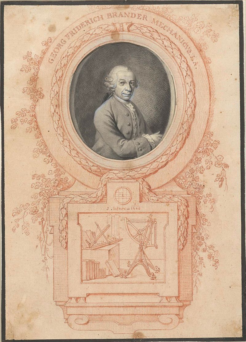 Retrato de Georg Friedrich Brander, pintura al óleo de Johann Esaias Nilson