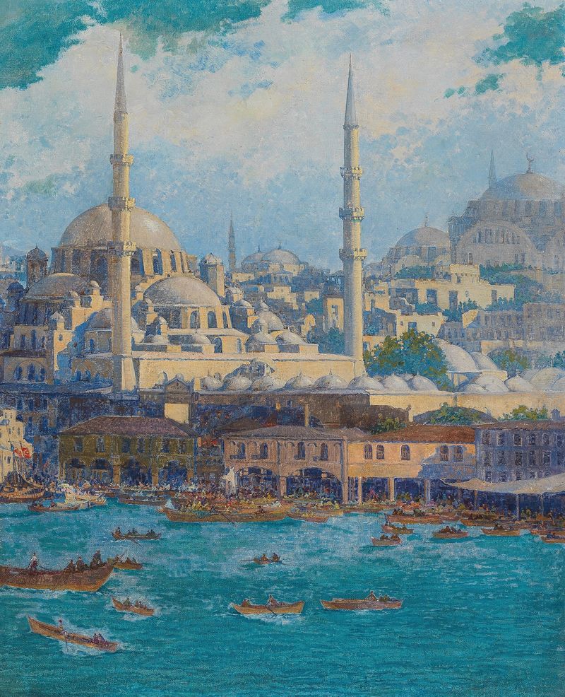 A View of Istanbul de Circle of Max Friedrich Rabes, medio desconocido