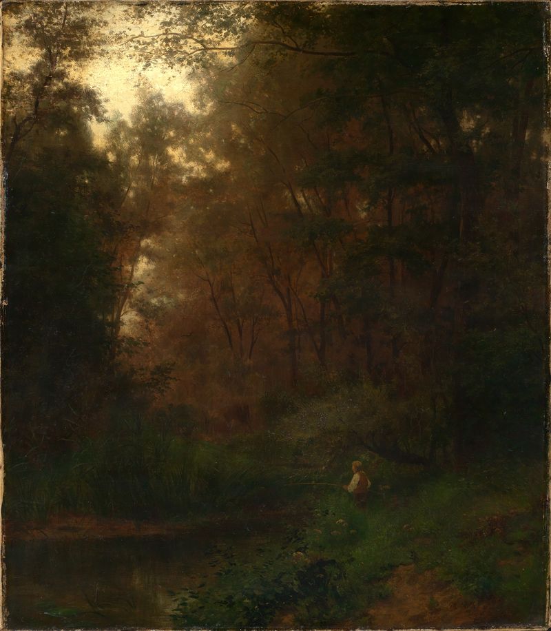 Realism artwork by Philipp Röth depicting a fisherman casting a line into the water.