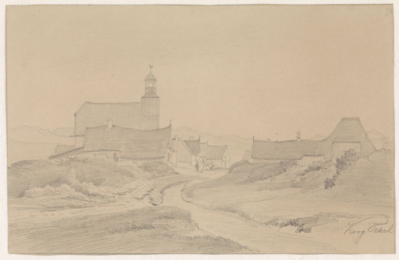 Paisaje que representa el mar y la costa de Pierre Louis Dubourcq, pintura al óleo