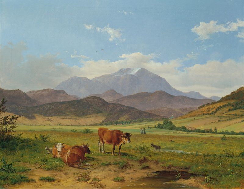 Landschaft mit Schneeberg by Josef Feid, depicting a winter landscape with snow and mountains.