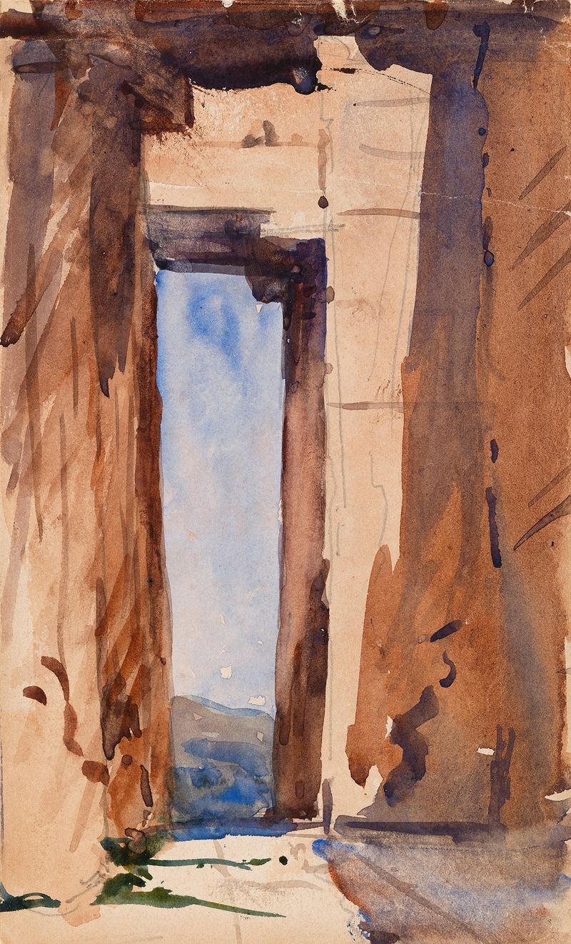 The Parthenon, Athens by Nathaniel Hone the Younger, oil painting depicting ancient ruins under a tender sky.