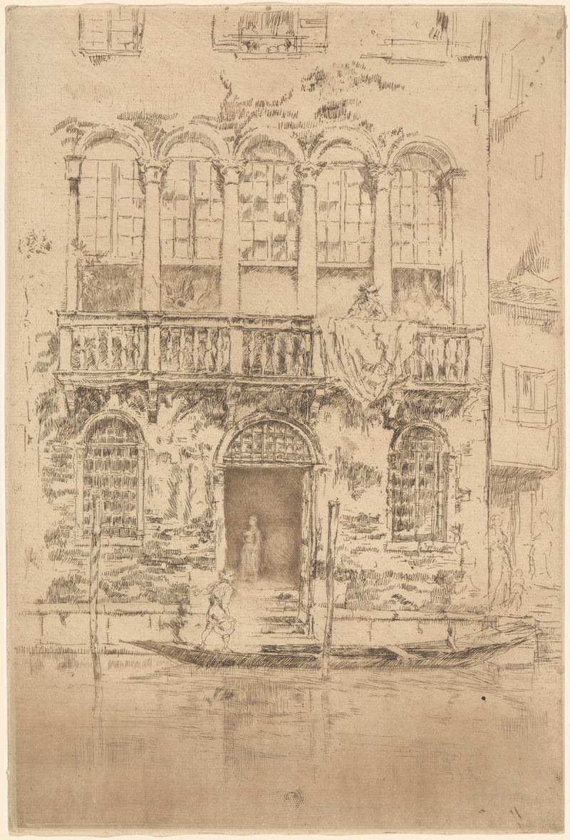 El Balcón de James Abbott McNeill Whistler, óleo que presenta figuras en un balcón.