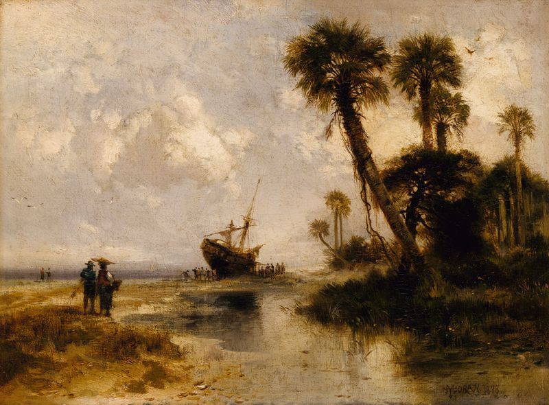 Paisaje de Fort George Island, Florida de Thomas Moran, pintura al óleo