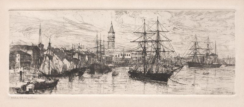 Shipping and the Ducal Palace, óleo de Otto Henry Bacher