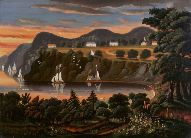View of Hudson River at West Point by Thomas Chambers, oil on canvas