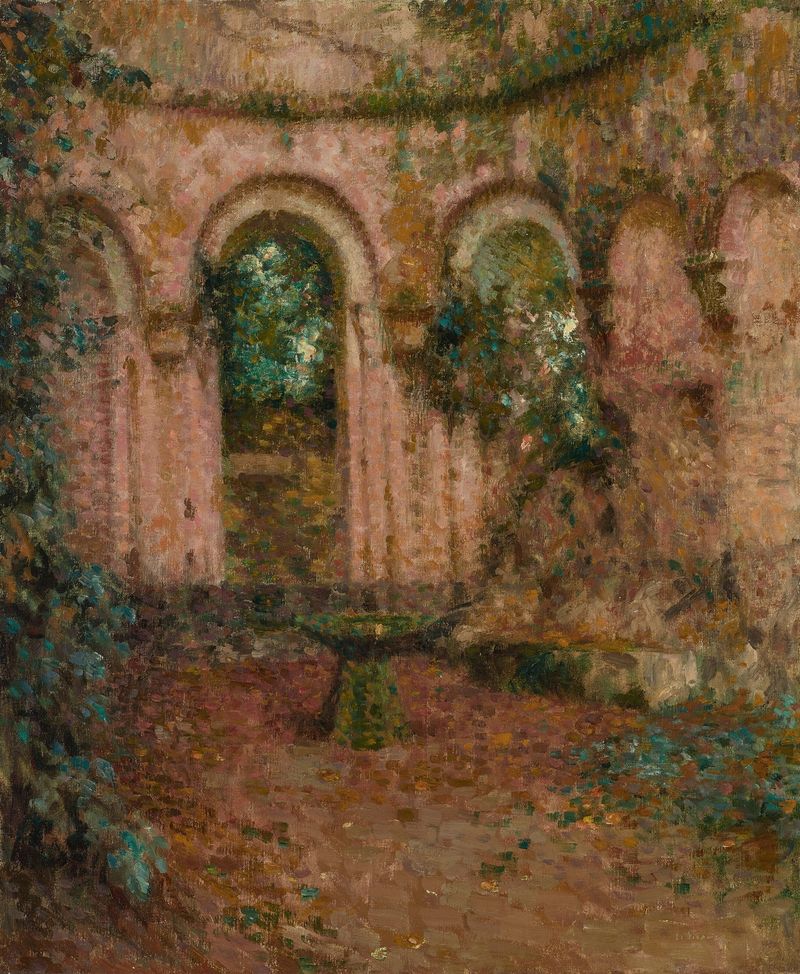 La chapelle rose, Montreuil-Bellay by Henri Le Sidaner, impressionism, architecture