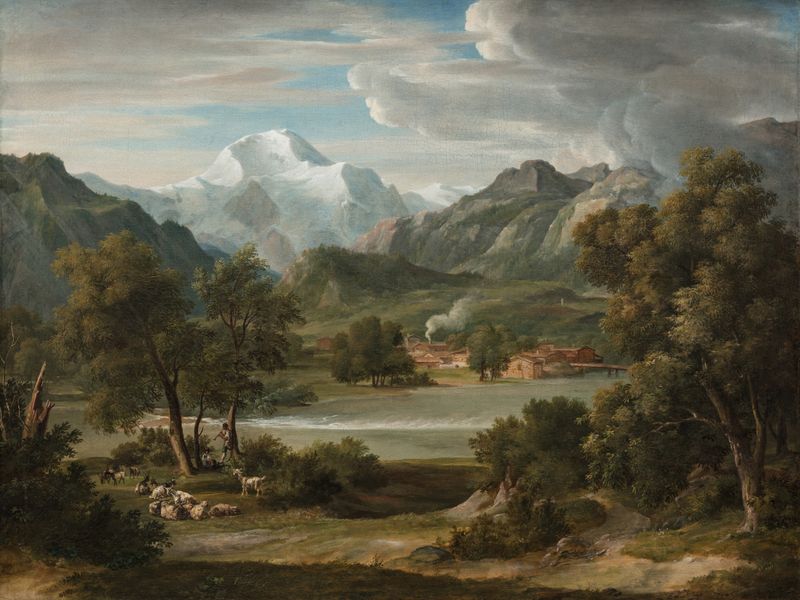 Lauterbrunnertal Near Unterseen landscape by Joseph Anton Koch, oil painting
