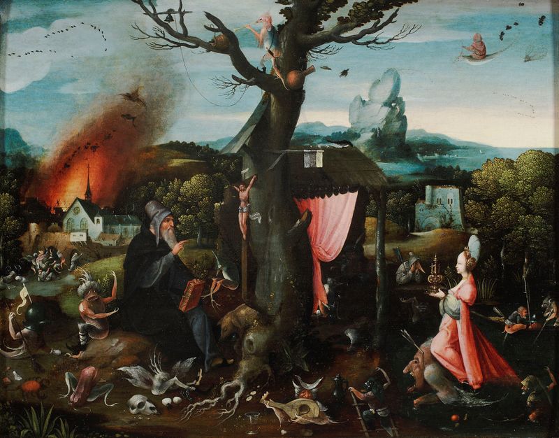 Temptation of St. Anthony, oil on panel by Jan Wellens de Cock