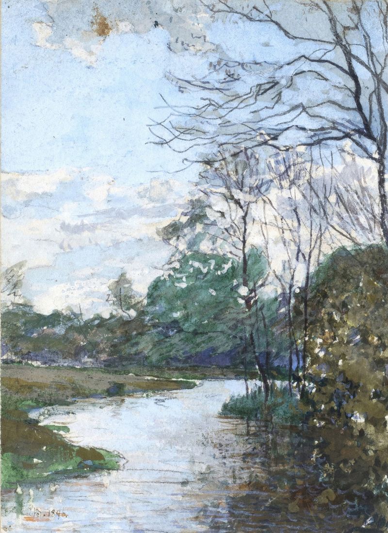 Paisagem com o rio Würm de Ludwig Bolgiano, Impressionismo