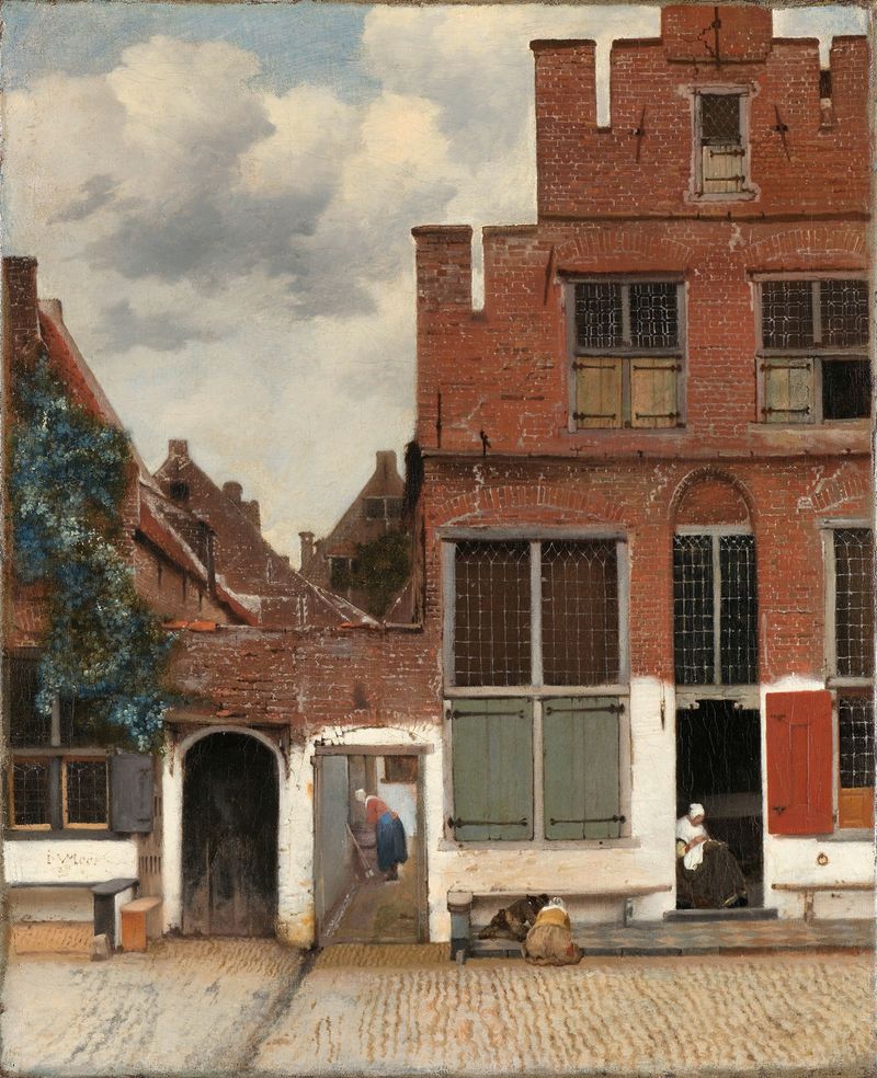 Houses in Delft, oil on canvas by Johannes Vermeer