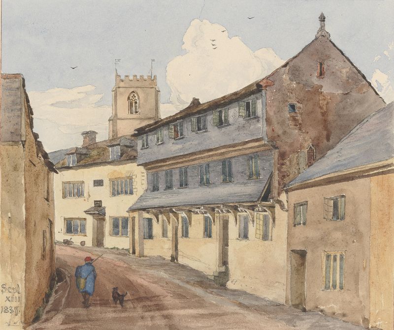 ink on paper drawing by Rev. James Bulwer depicting a landscape with light and shadow