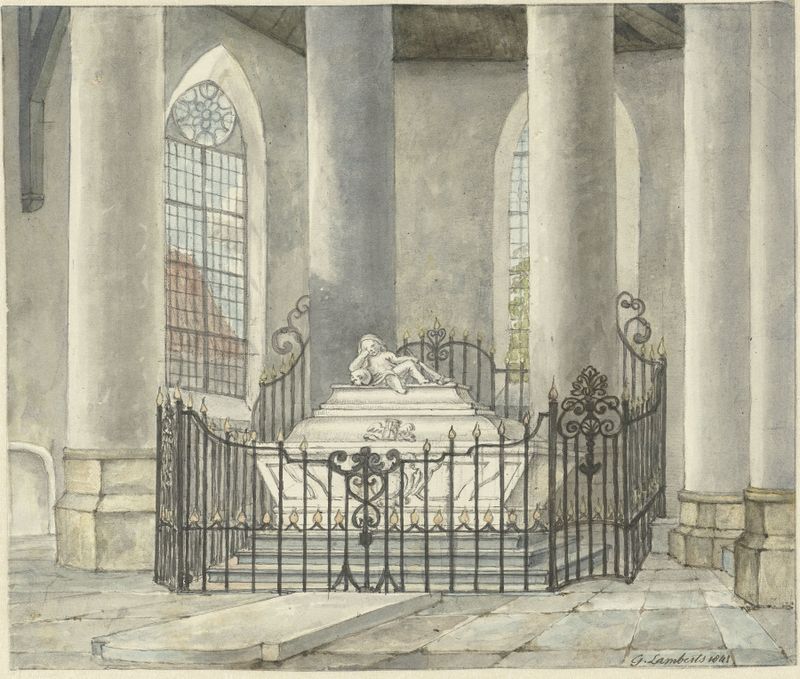 Gravestone of Catharina Alida van der Dussen, architecture by Gerrit Lamberts, 1843