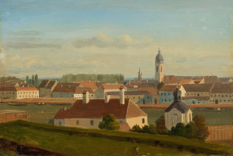 Blick über den Donaukanal zur Leopoldstadt by Johann Peter Krafft, oil on canvas depicting the Danube Canal.