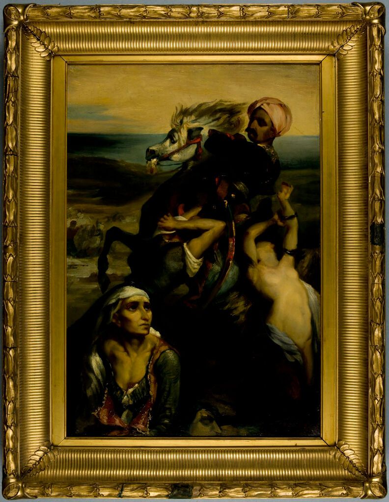Detalhe do Massacre em Chios, óleo sobre tela de um artista não identificado