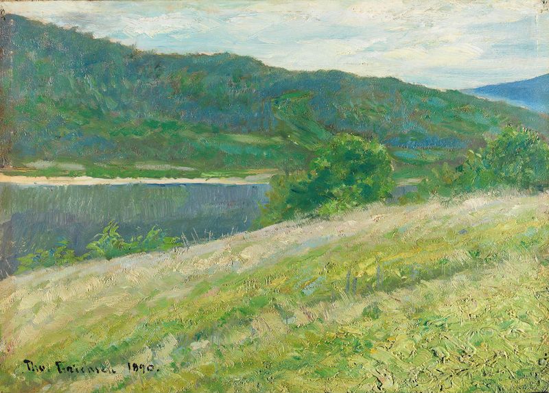 Landscape with earthy tones by Thorvald Erichsen, Post-Impressionism
