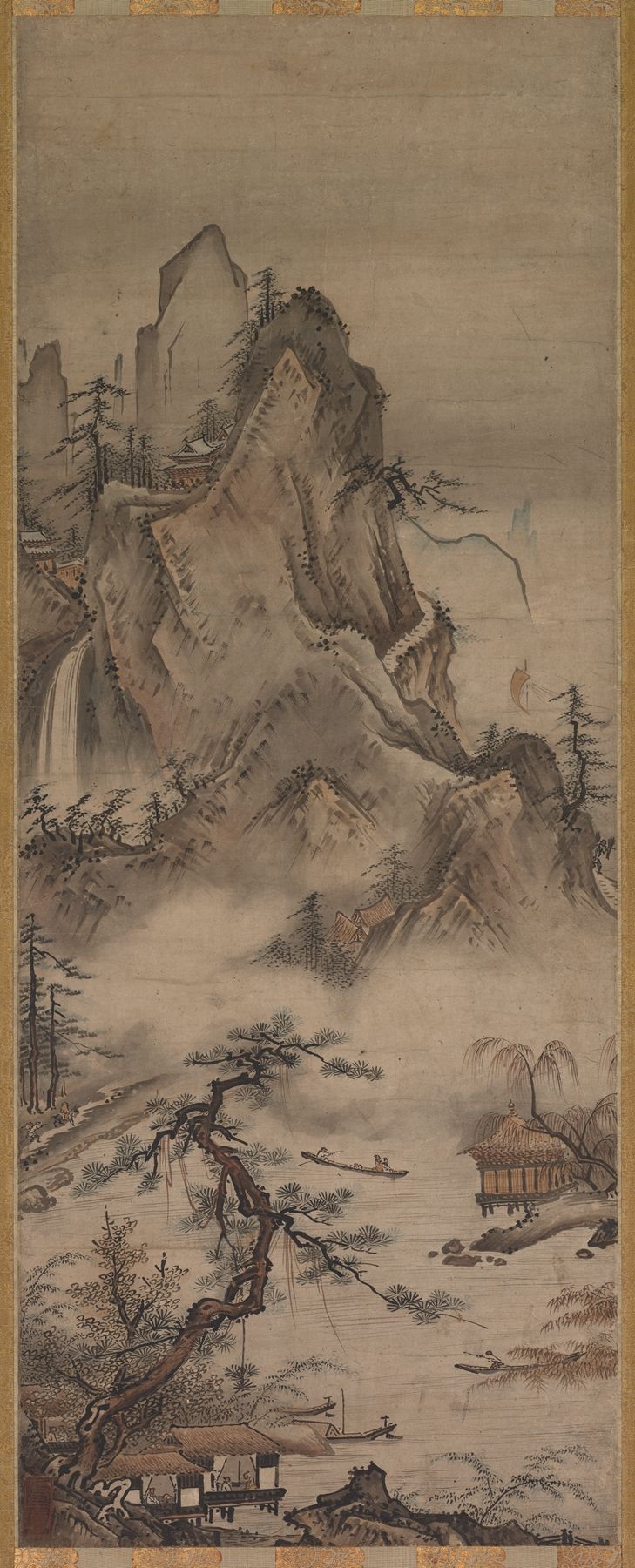 Paisagem renascentista de Judō, apresentando suaves azuis e verdes com jogo de luz.