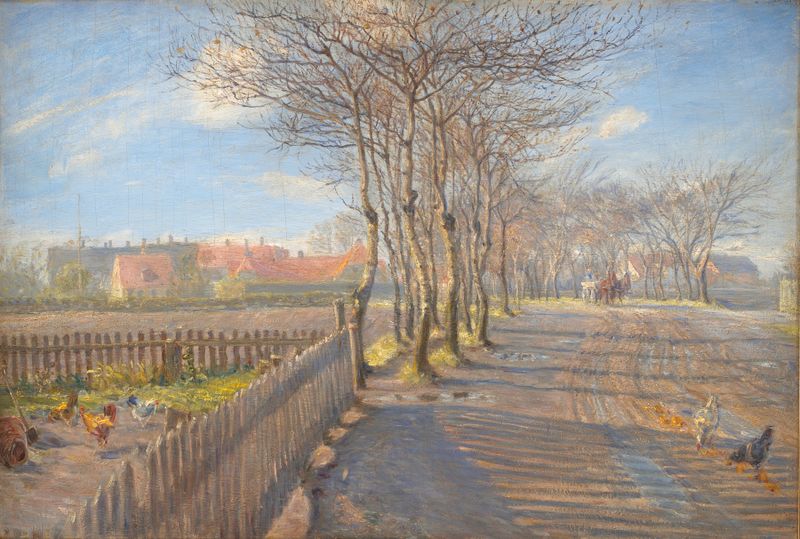 Country Lane with Trees, oil on canvas by Theodor Philipsen