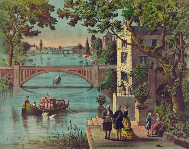 The Reception of Benjamin Franklin in France, oil on canvas by Charles Brothers
