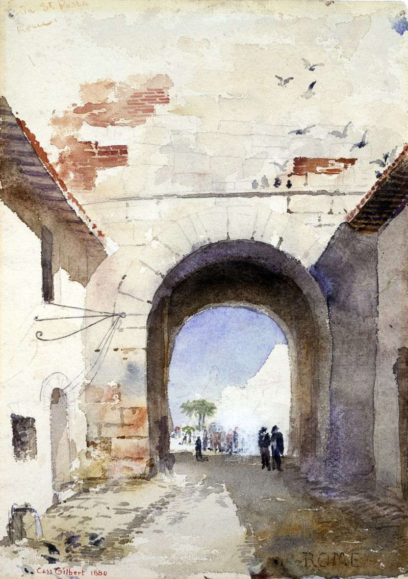 Porta San Paulo, Rome by Cass Gilbert, neoclassicism, architectural detail