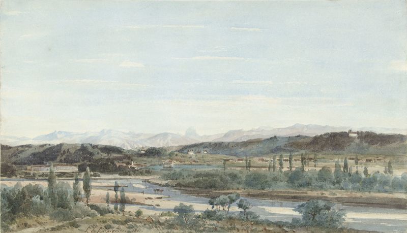 Paisaje con un Valle Fluvial en el Sur de Francia de Henri-Joseph Harpignies, pintura al óleo