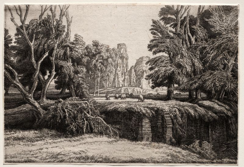 Paisagem com luz suave, tons terrosos, de Frederick Landseer Maur Griggs
