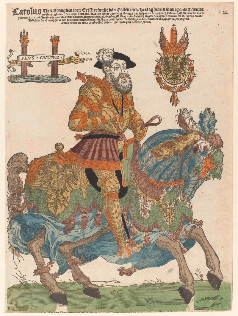 Portrait of Karel V on horseback, oil painting by Hans Liefrinck