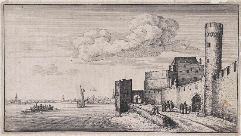 Grabado de Wenceslaus Hollar que muestra las murallas de la ciudad de Colonia