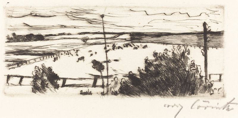 Seascape (Küste) de Lovis Corinth, pintura al óleo que representa olas del océano y horizonte.