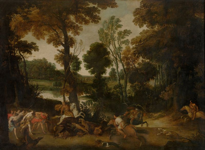 Hunt scene with Meleager and Atalante, oil on canvas by Jan Wildens