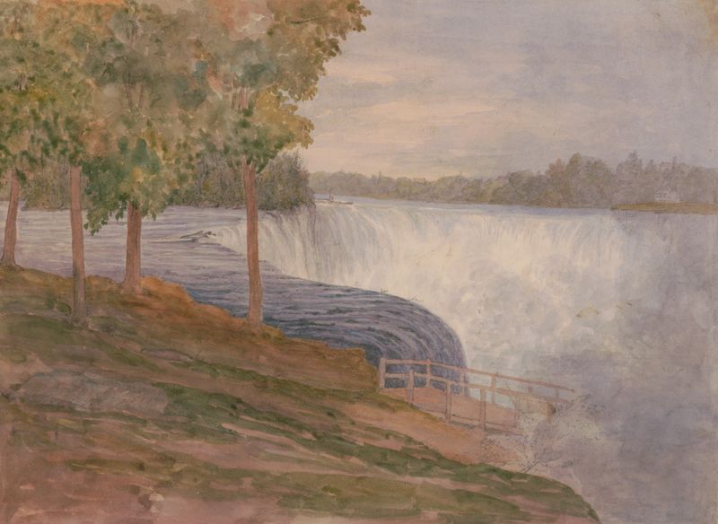Cascading waterfall in oil on canvas by Michael Seymour