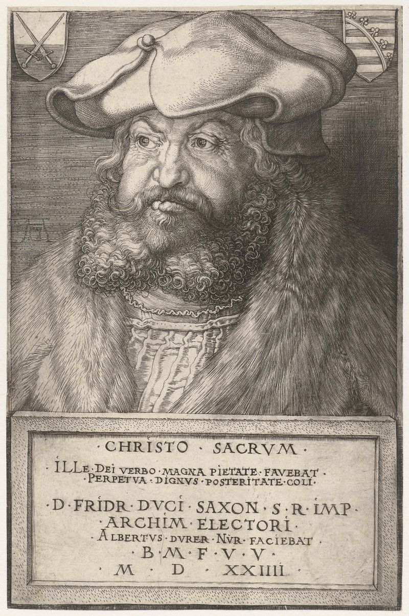 Gravura de Frederik III de Wijze por Albrecht Dürer